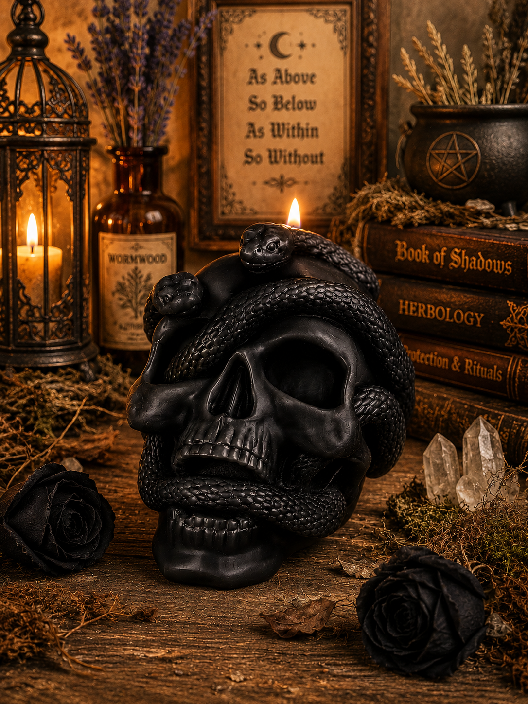 Skull with Snakes