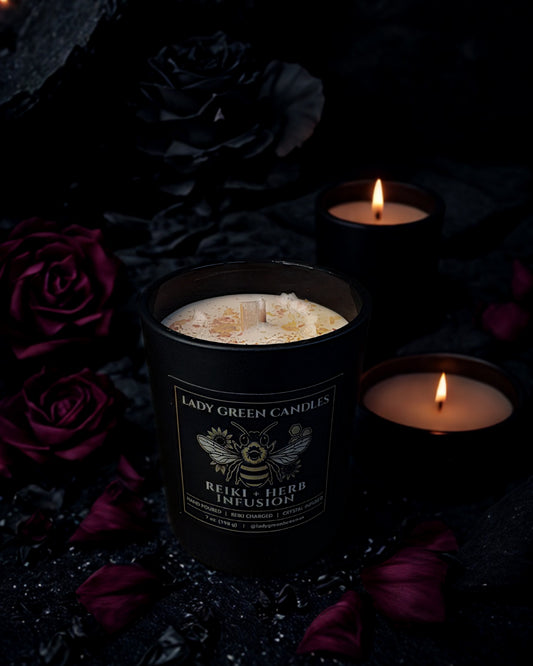 Rose Quartz & Rose Petal Reiki Infused Candle