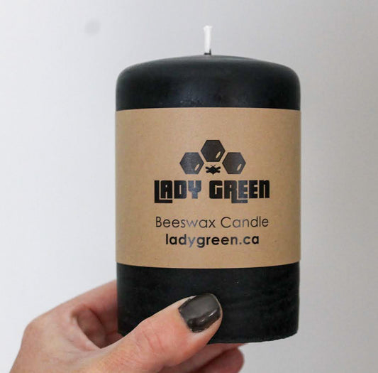 black beeswax candle