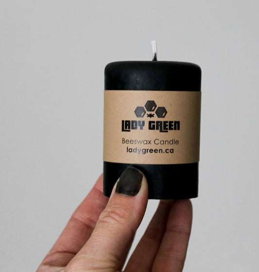 Black Beeswax Candle