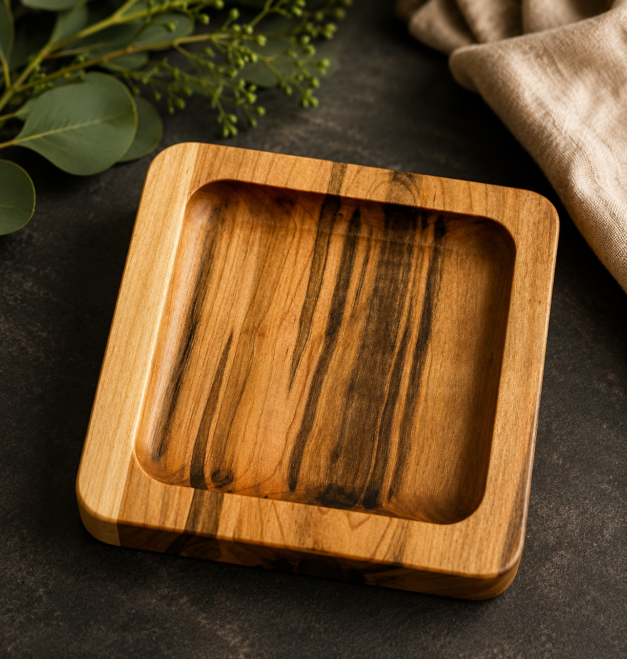 Square Wooden Drip Plate