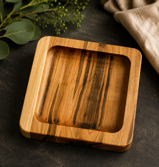 Square Wooden Drip Plate