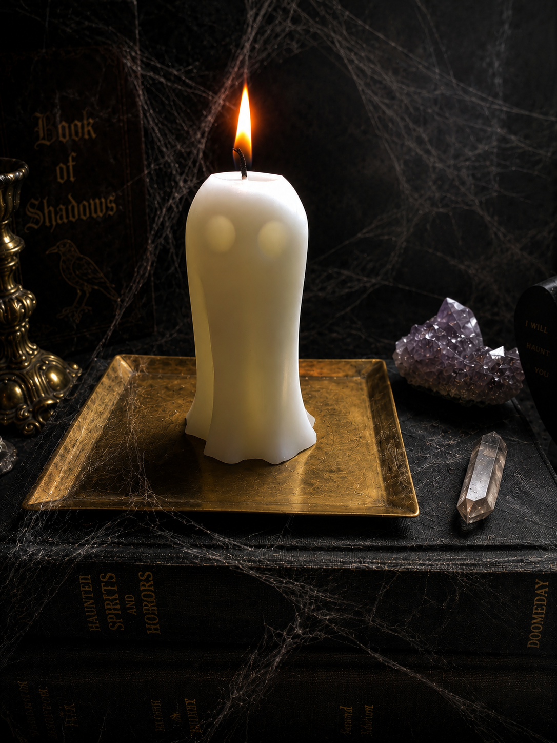 Ghost Beeswax Candle