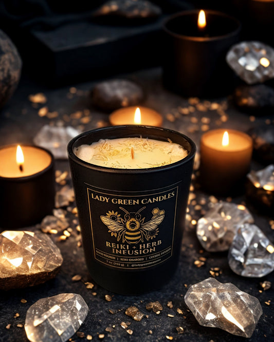 Moonstone & Blue Cornflower Reiki Infused Candle