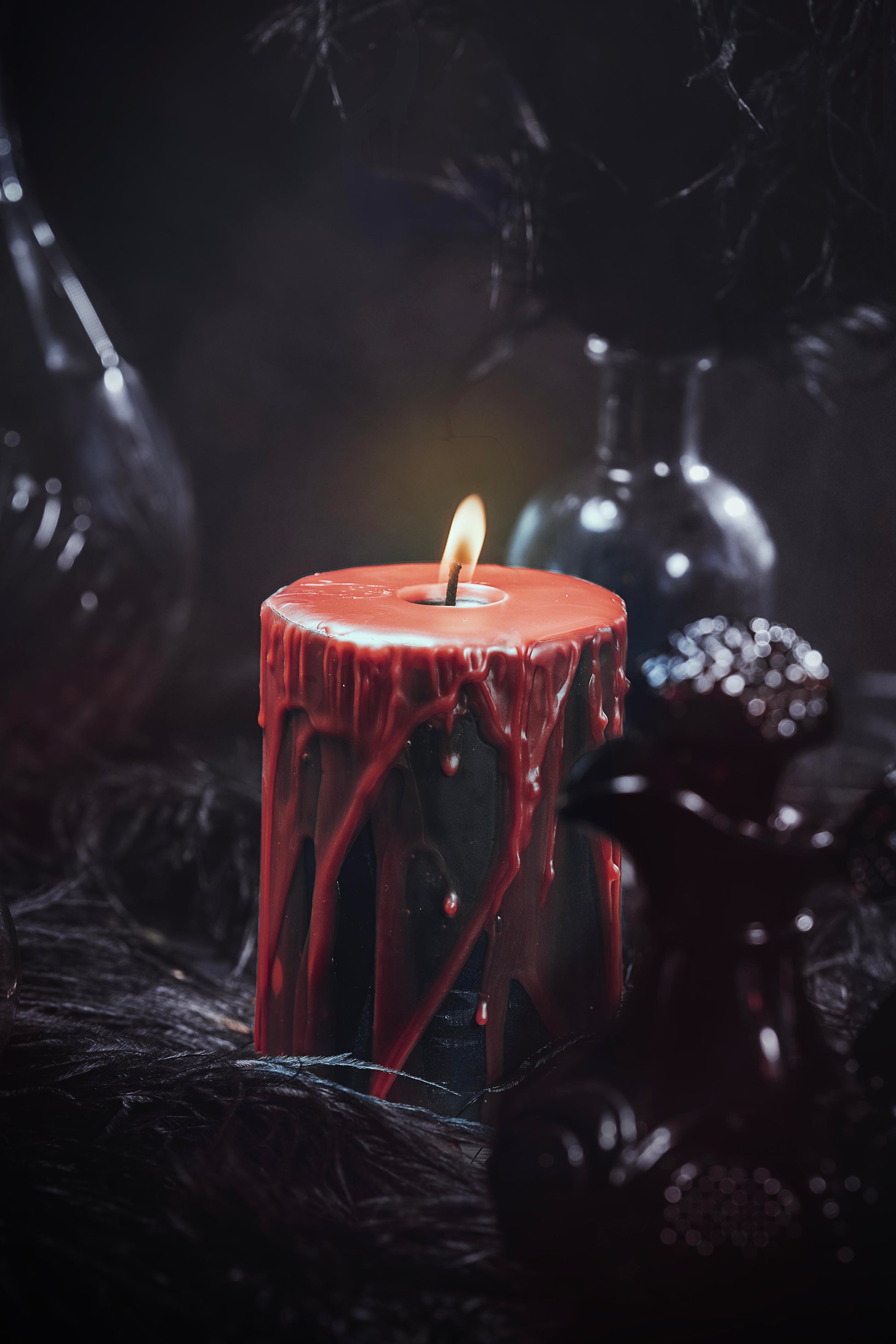 gothic beeswax candle