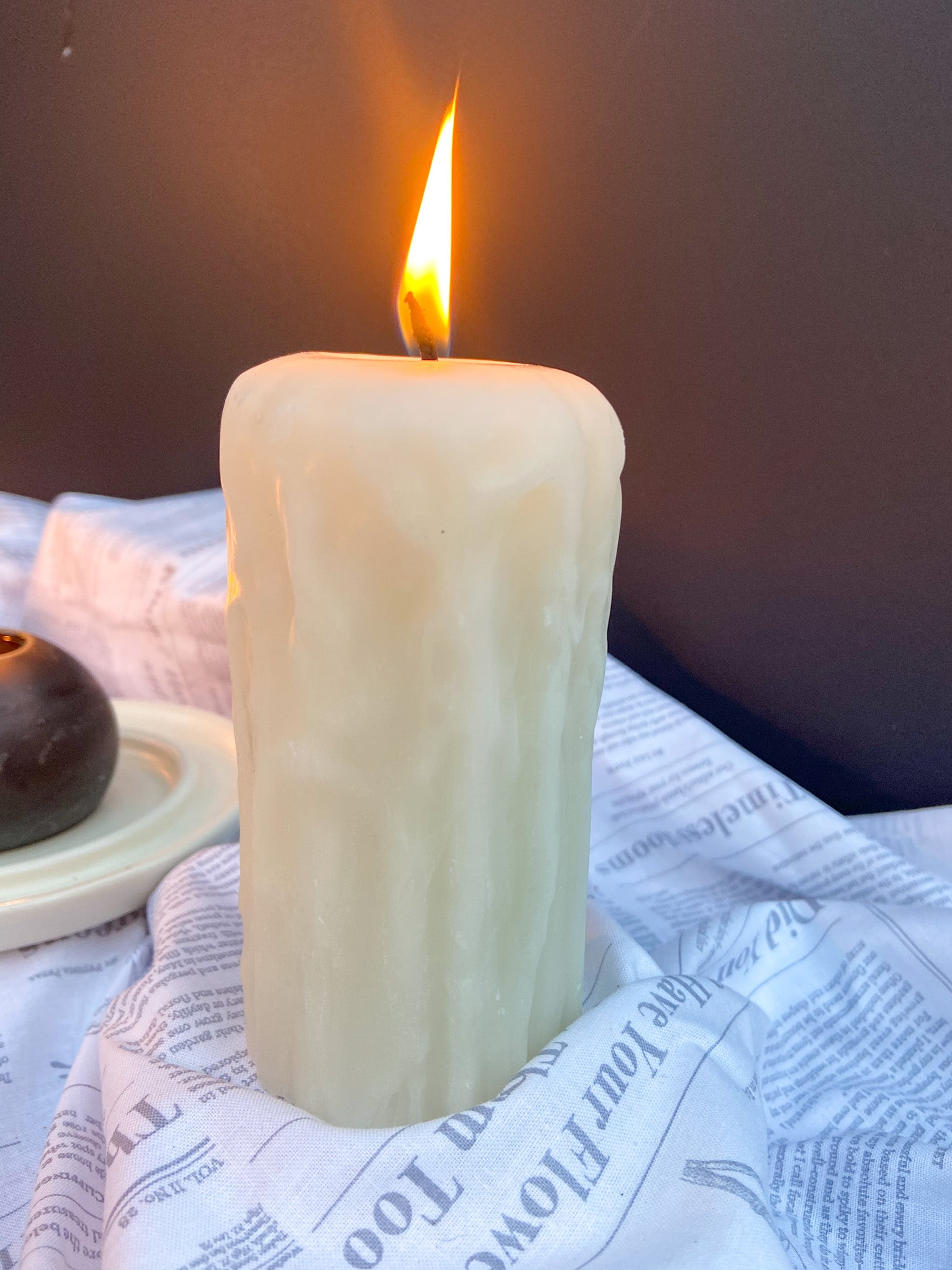 White Beeswax Candle