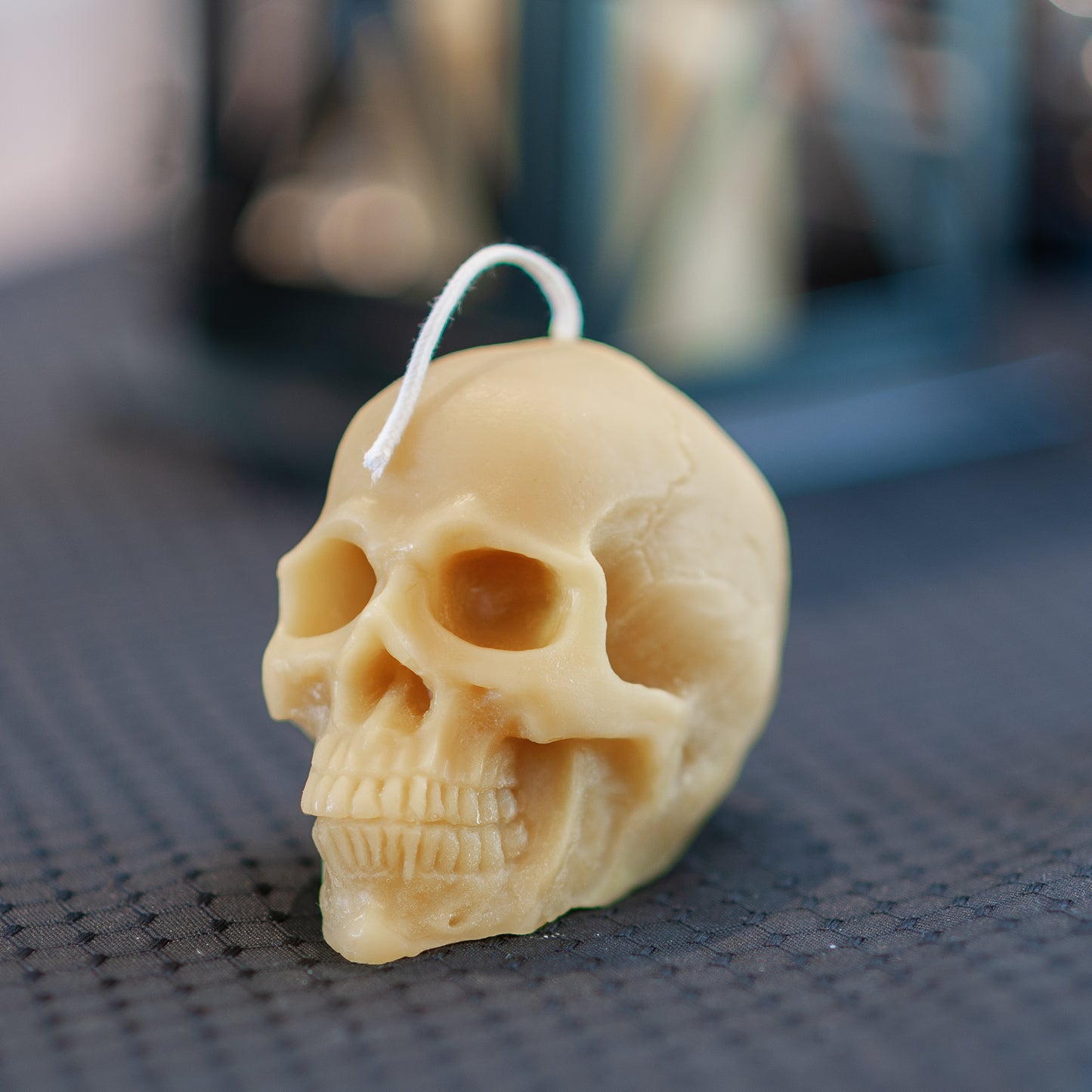 Yellow Beeswax Skull Candle