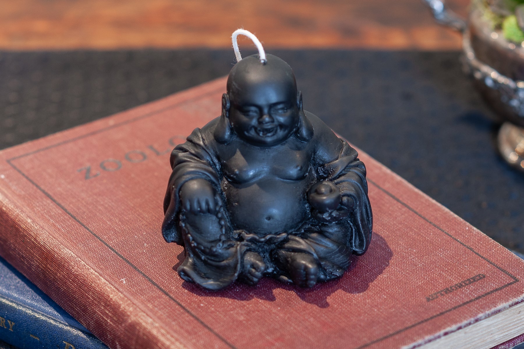 Black Beeswax Buddha Candle